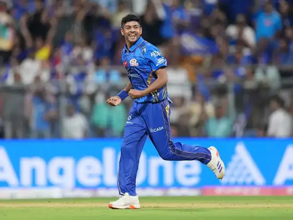 Ashwani Kumar celebrates wicket on IPL debut vs KKR 2025