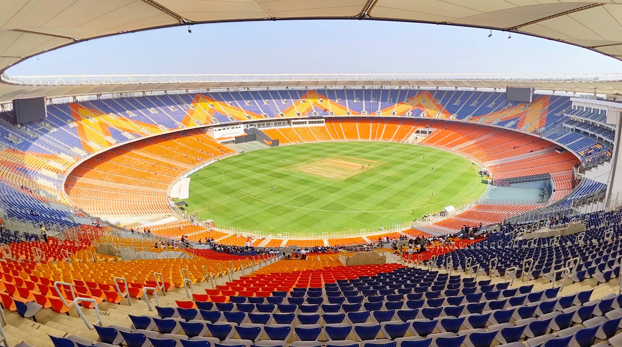 Narendra Modi Stadium in Ahmedabad, venue of Tanmay Baloda's record Youth Test haul