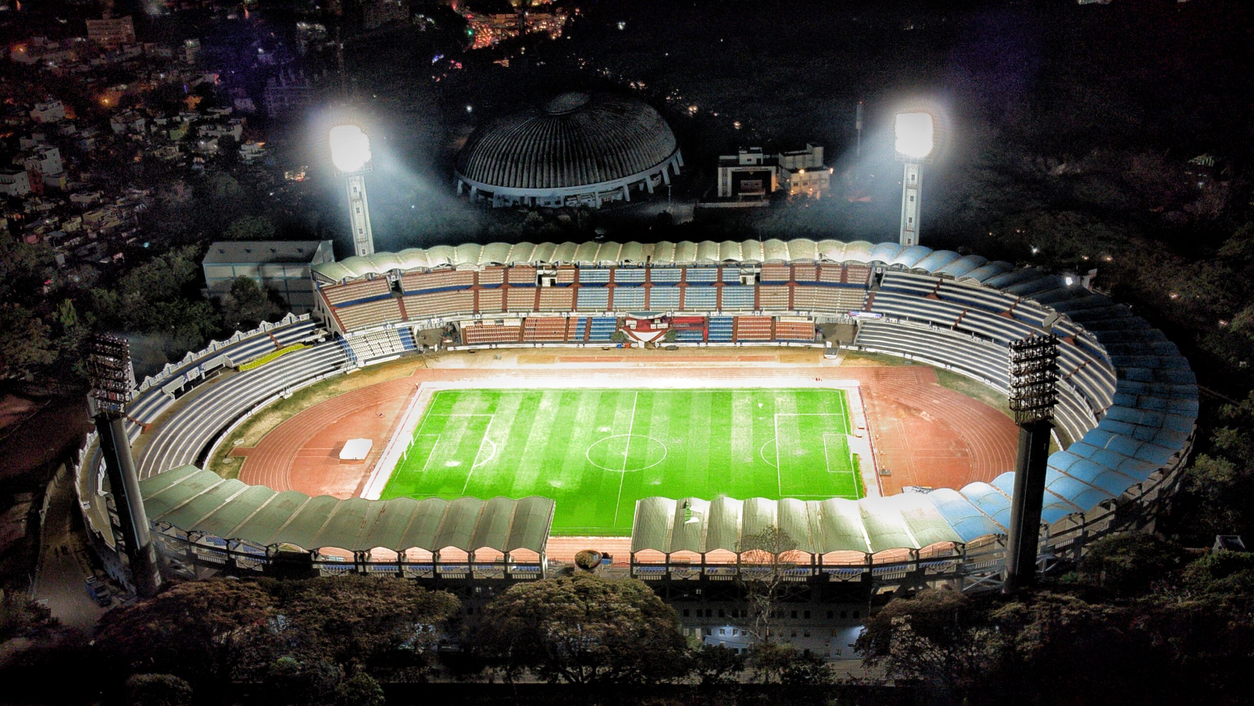 Aerial view of Sree Kanteerava Stadium in Bengaluru, venue of the ISL 2026-27 opener